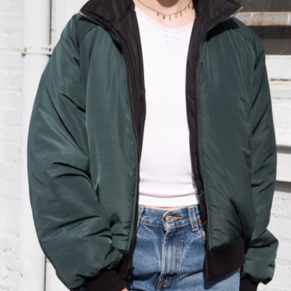 Brandy Melville Jackets & Coats New Reversible Brandy Melville Faith Puffer Green Poshmark